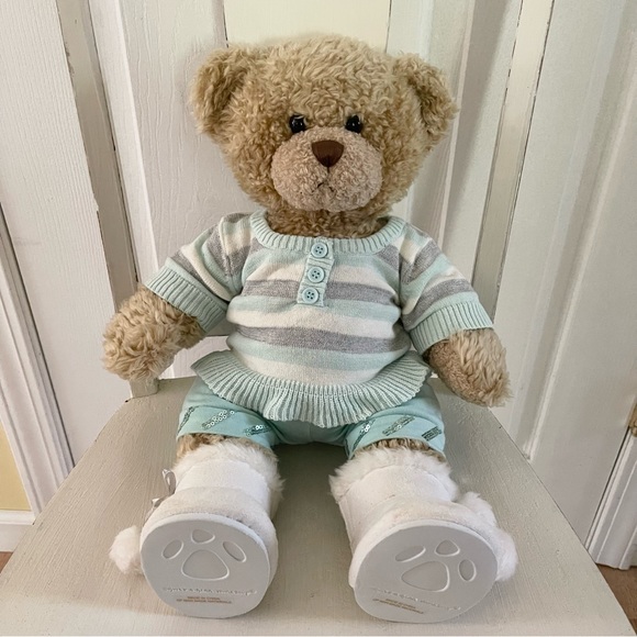 Build a Bear Tan Curly hair Bear stuffed animal and outfit plush toy - Picture 2 of 2